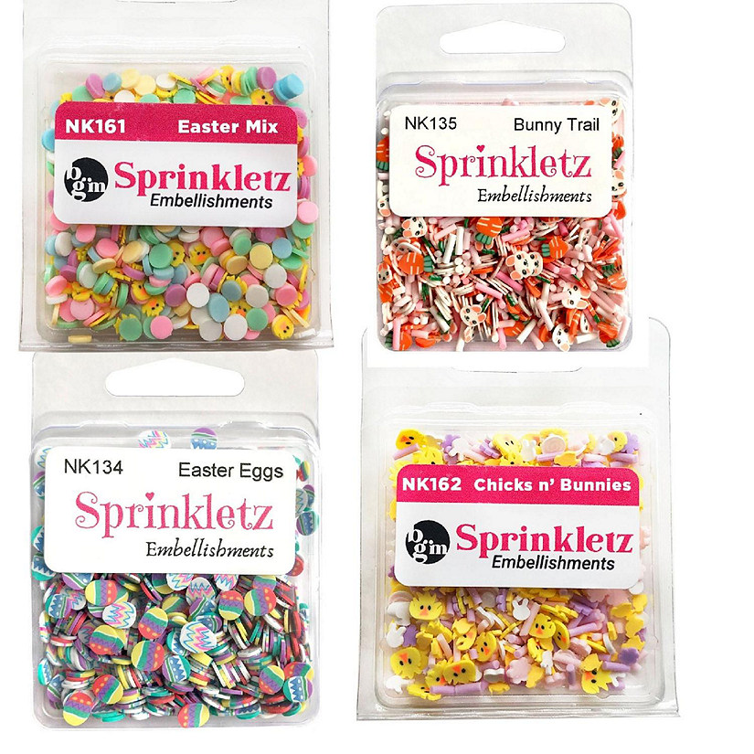 Buttons Galore and More Sprinkletz - Tiny Polymer Clay Embellishments - Easter Bundle 48 grams Image