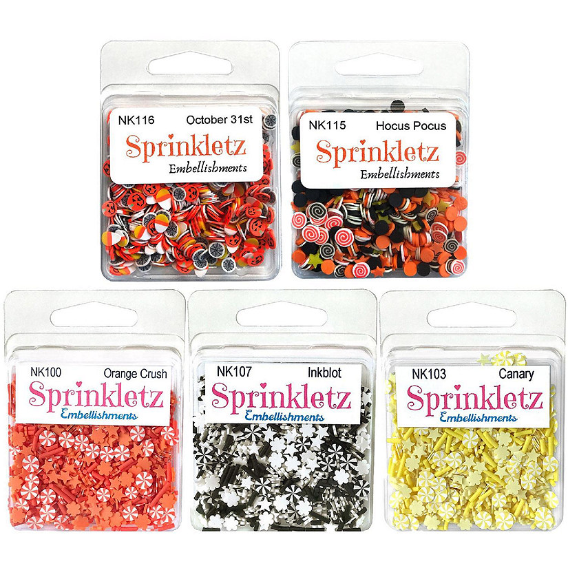 Buttons Galore and More Sprinkletz - Tiny Polymer Clay Embellishments - Halloween Bundle 60 grams Image
