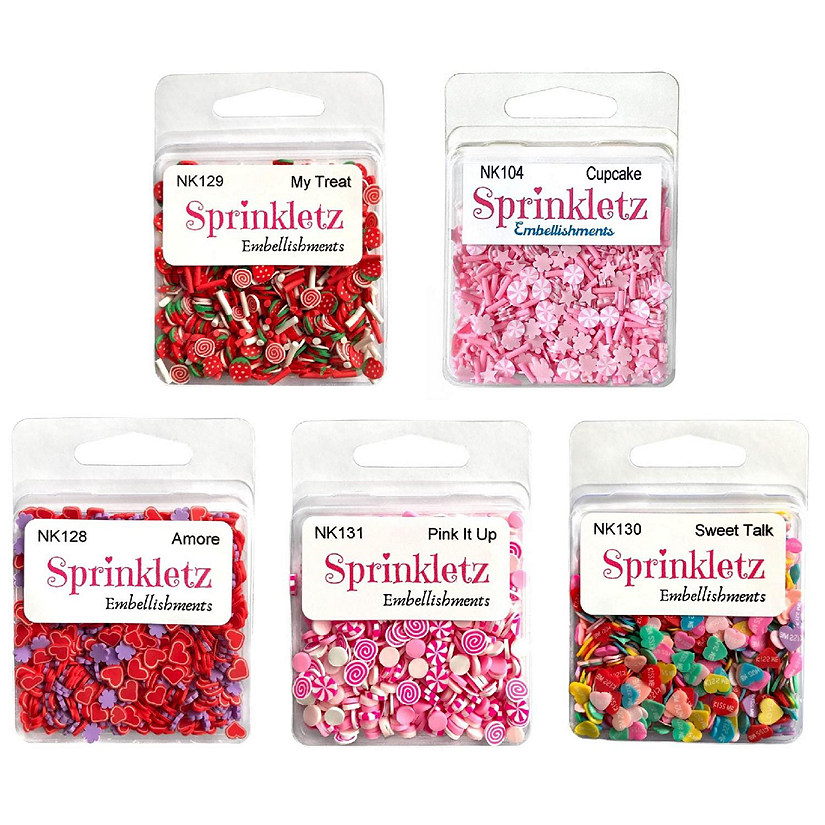 Buttons Galore and More Sprinkletz - Tiny Polymer Clay Embellishments - Love Bundle 60 grams Image