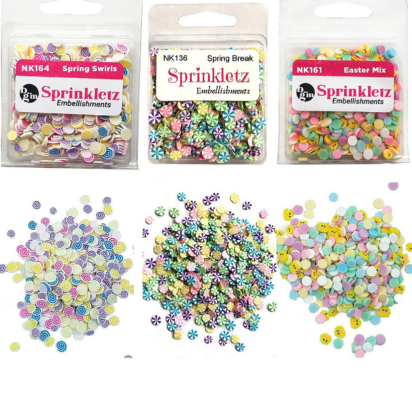 Buttons Galore and More Sprinkletz - Tiny Polymer Clay Embellishments - Spring Easter Bundle 36 grams Image
