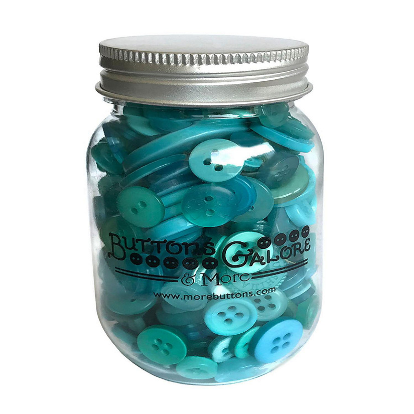 Buttons Galore Bali Blue Craft & Sewing Buttons in Mason Jar - 3.5 oz Image