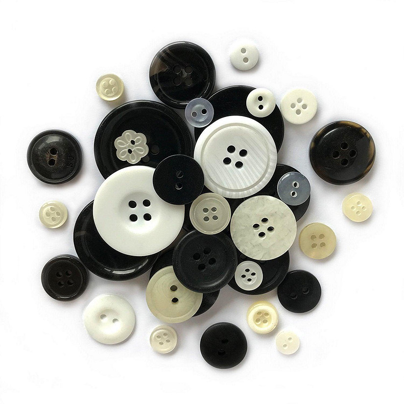 Buttons Galore Black & White Craft & Sewing Buttons - Tuxedo - 8 oz. Image