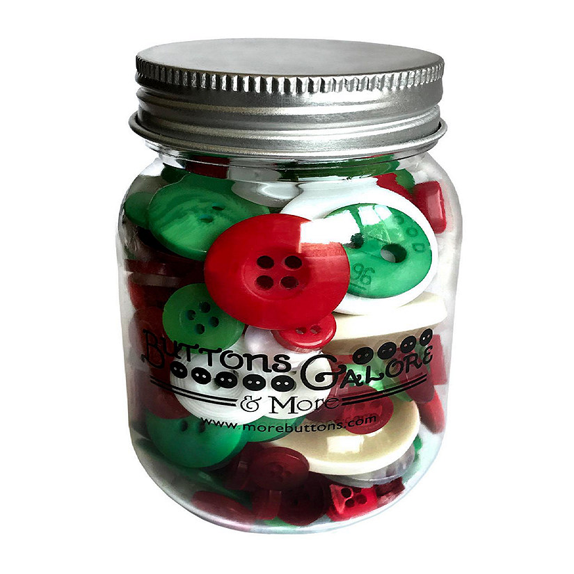 Buttons Galore Christmas Craft & Sewing Buttons in Mason Jar - 3.5 oz Image