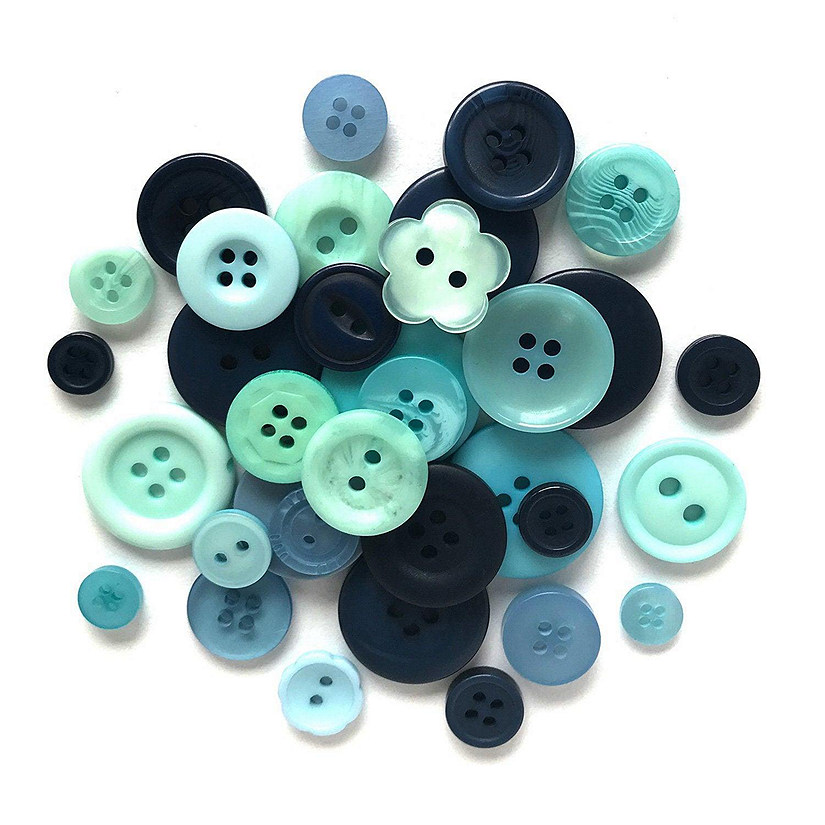 Buttons Galore Colorful Craft & Sewing Buttons - Ocean Blue - 8 oz. Image