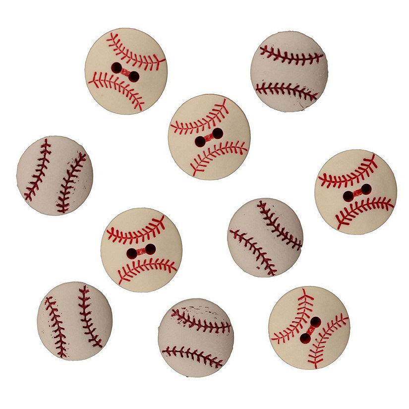 Buttons Galore Craft & Sewing Buttons - Baseballs - 3 Packs Image