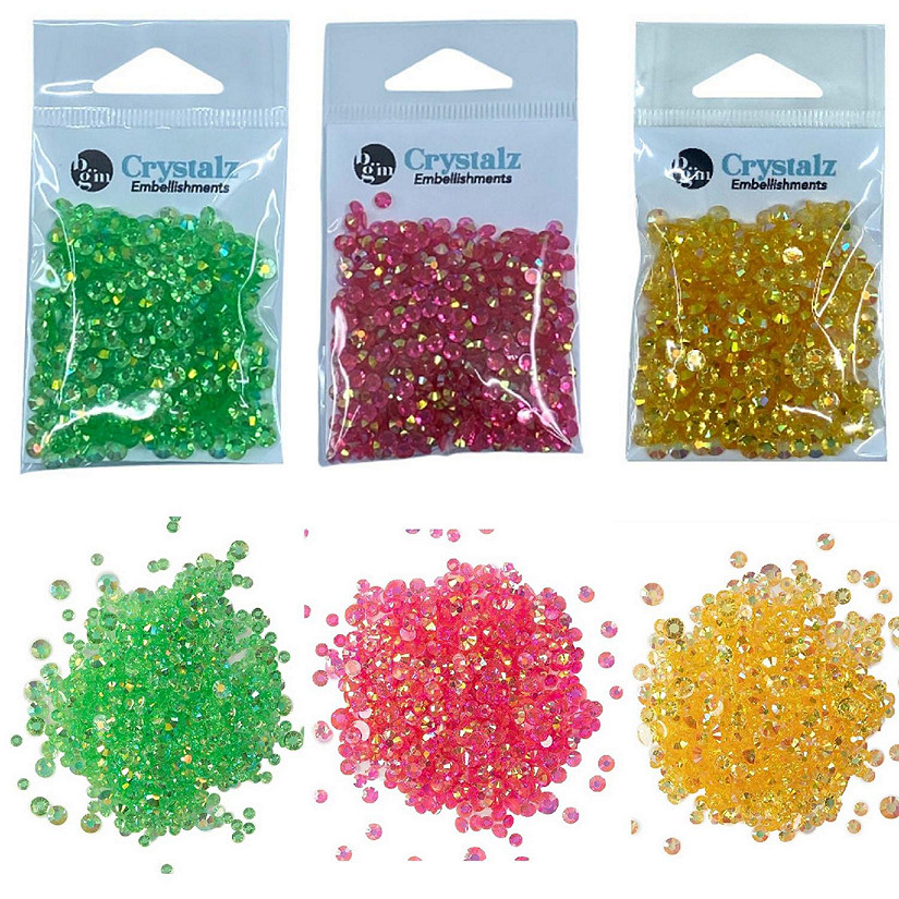 Buttons Galore Crystalz Bundle of Iridescent Gems - 1200 Pieces - Floral Colors Image
