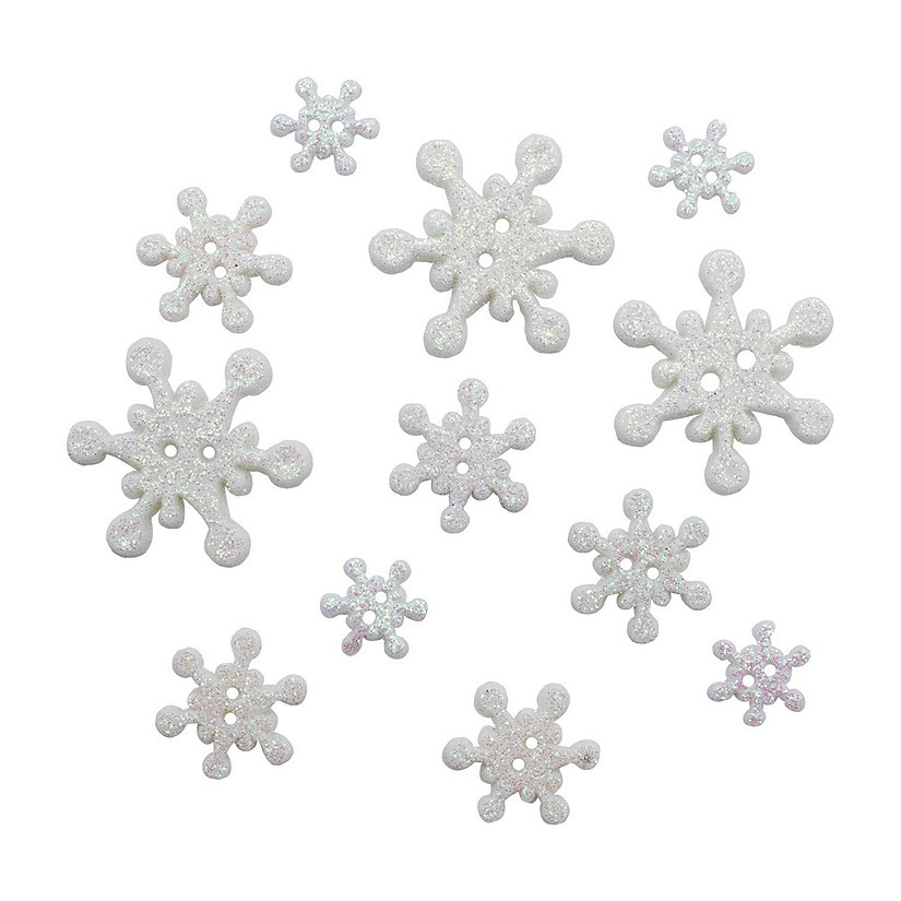 Buttons Galore Glistening Snow Christmas Buttons for Sewing Crafts Scrapbooking DIY Projects 36 Buttons Image
