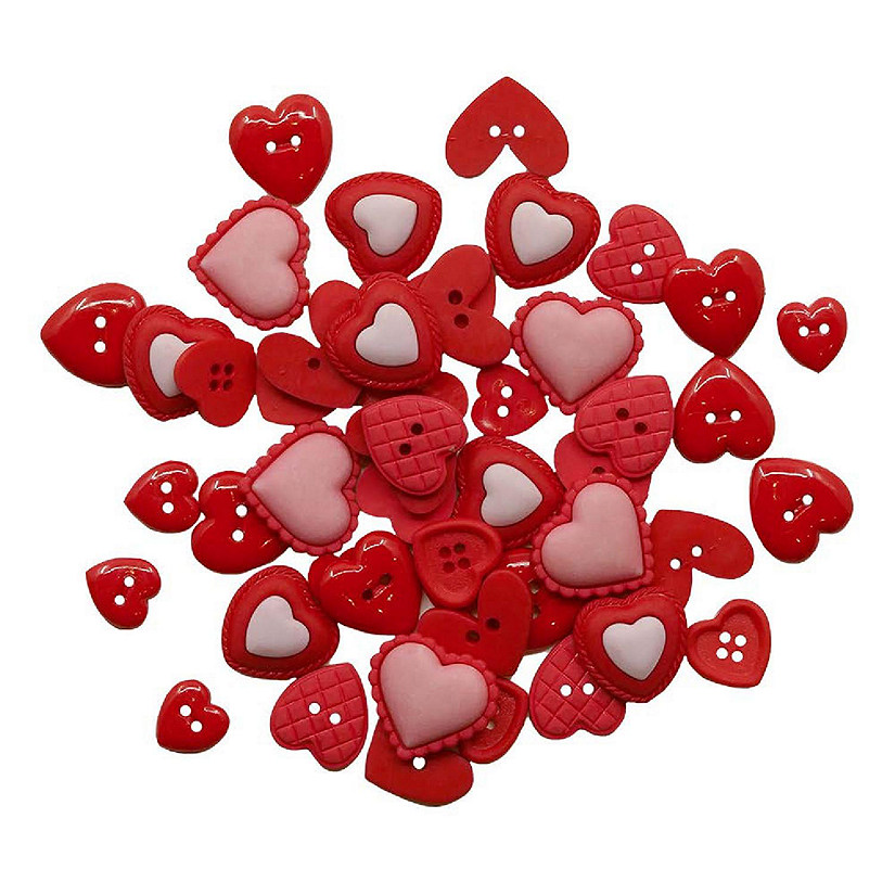 Buttons Galore Heart Assortment Button Super Value Pack for DIY Craft and Sewing Projects - 50 Buttons Image