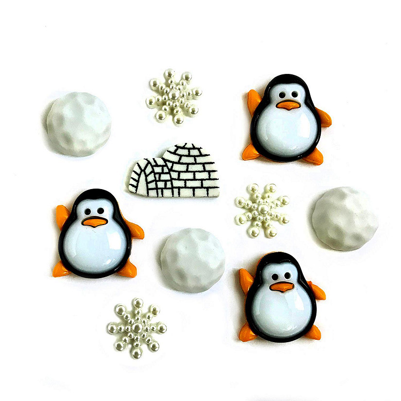 Buttons Galore Penguin Pals Christmas Craft Buttons - 30 Sewing & Craft Buttons Image