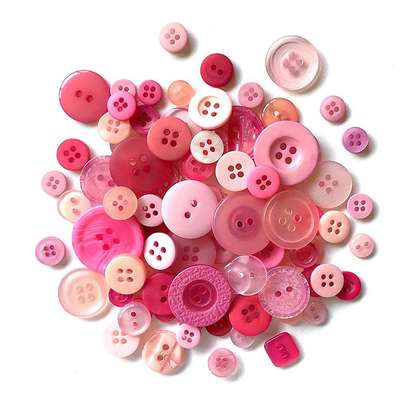 Buttons Galore Pink Grapefruit Craft & Sewing Buttons in Mason Jar - 3.5 oz Image