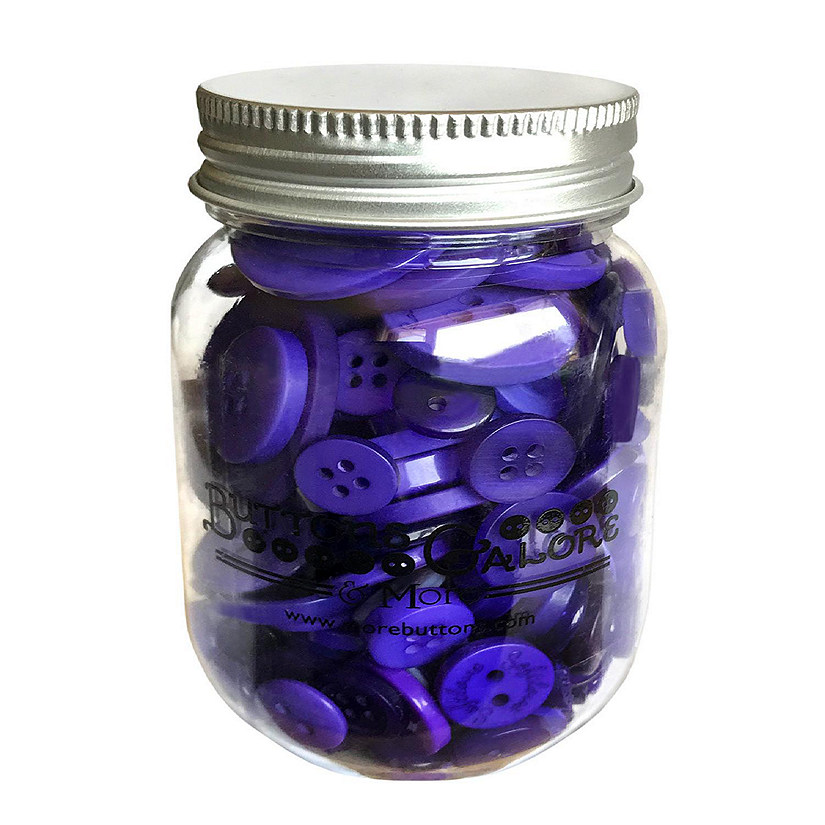 Buttons Galore Ultra Violet Craft & Sewing Buttons in Mason Jar - 3.5 oz Image