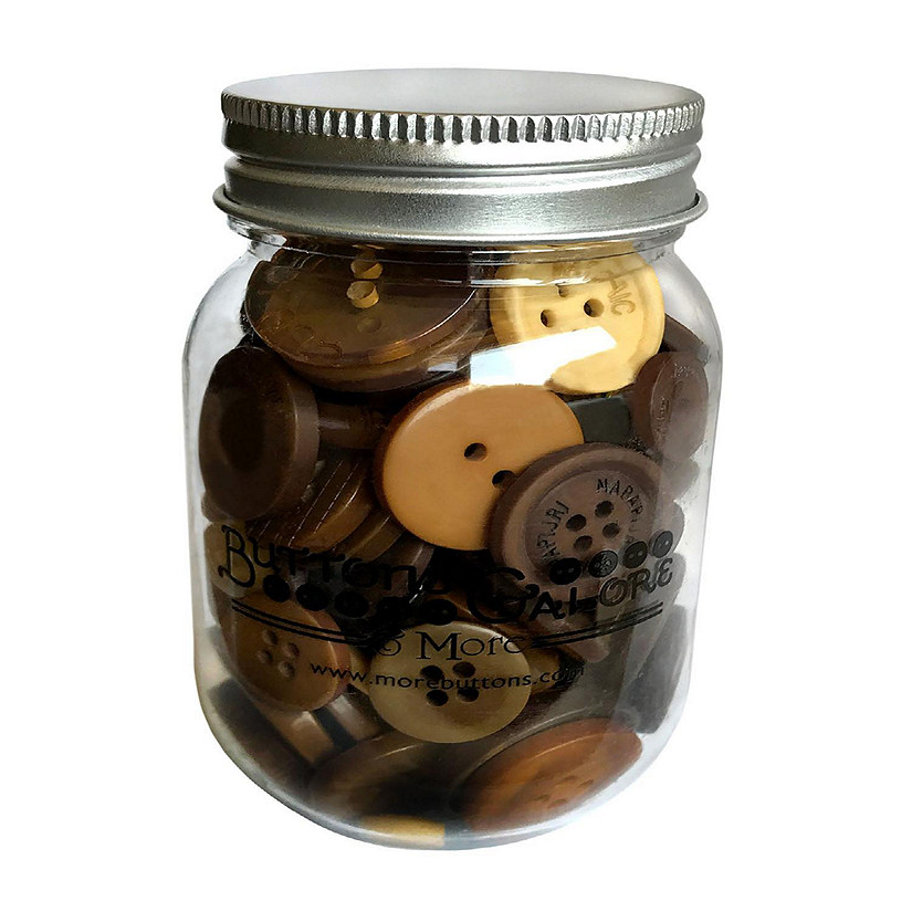 Buttons Galore Warm Cocao Craft & Sewing Buttons in Mason Jar - 3.5 oz Image