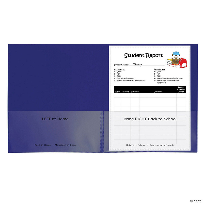 C-Line Classroom Connector School-To-Home Folders, Blue, Box of 25 Image