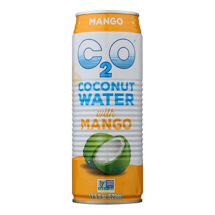 C2O - Pure Coconut Water - Mango - Case of 12 - 17.5 fl oz. Image