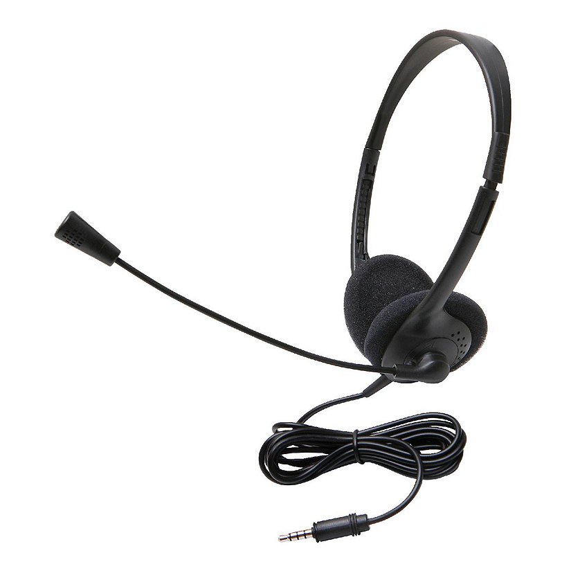 Califone 3065AVT Lightweight On-Ear Headset with Gooseneck Microphone, 3.5mm Plug, Black Image