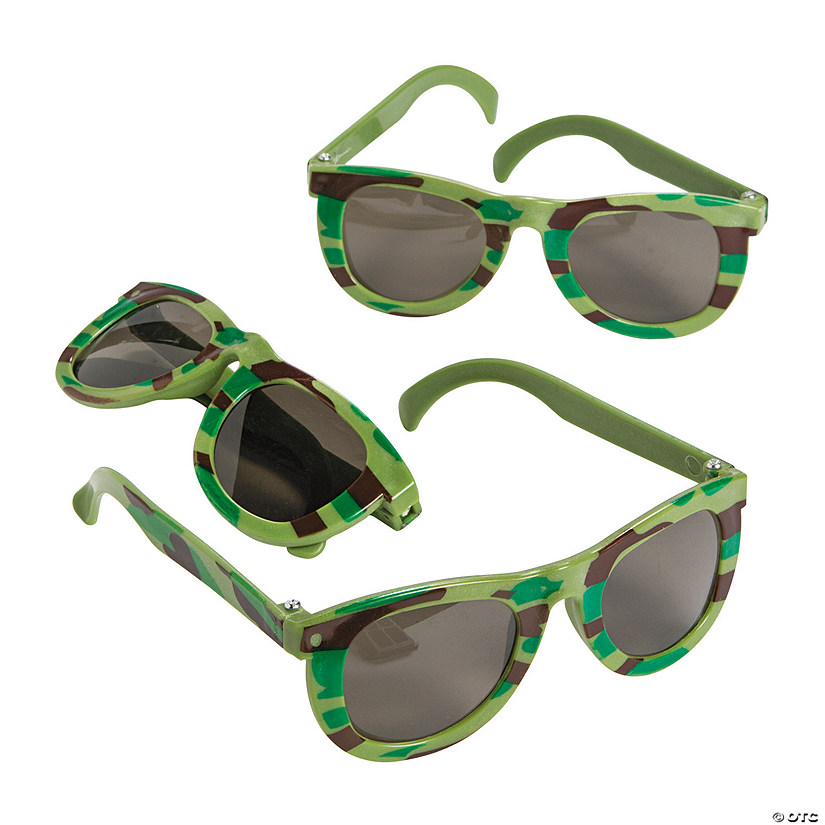 Camouflage Army Sunglasses - 12 Pc. Image