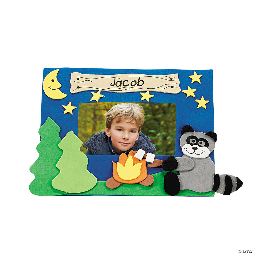 Camp Raccoon Picture Frame Magnet Craft Kit - Makes 12 Image