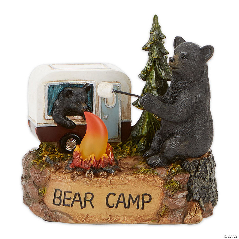 Camping Bear Family Light Up Figurine 5.25X3.5X5" Image
