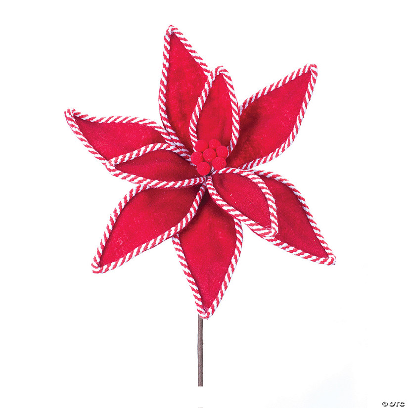 Candy Cane Poinsettia Stem (Set of 6) Image