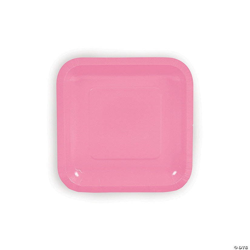 Candy Pink Square Paper Dessert Plates - 24 Ct. Image