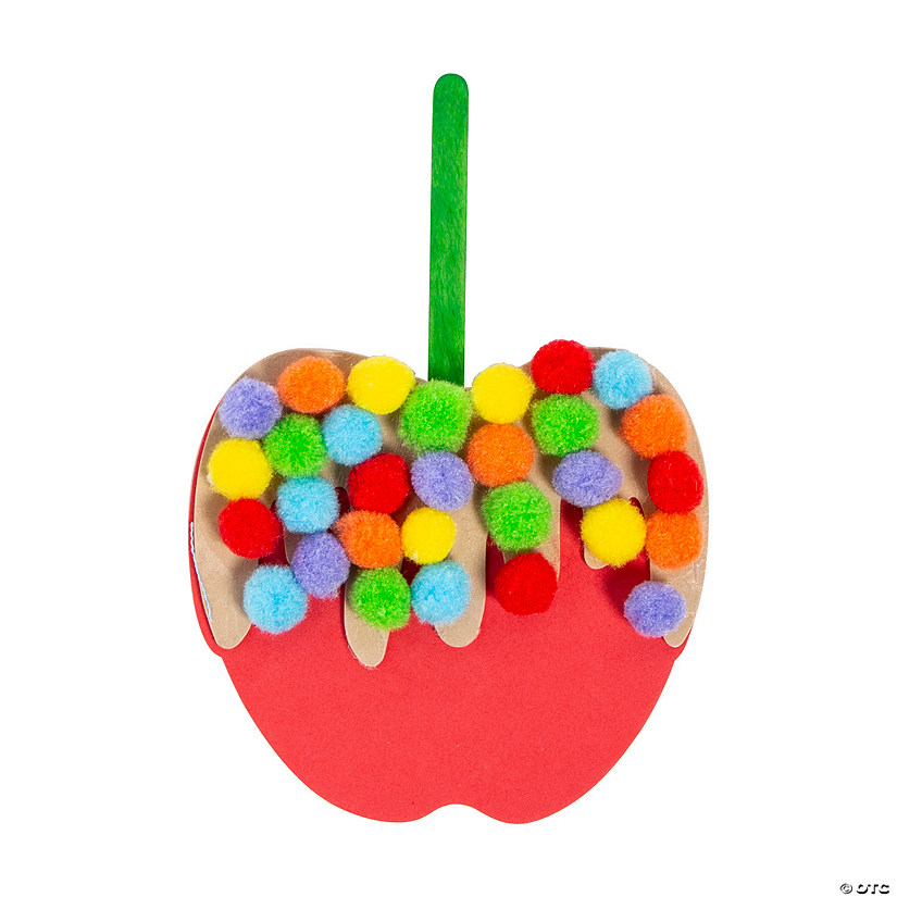 Caramel Apple with Pom-Poms Craft Kit - Makes 12 Image