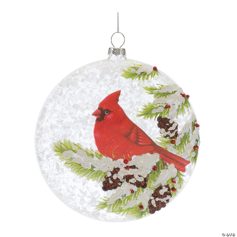 Cardinal Disc Ornament (Set Of 6) 5"H Glass Image