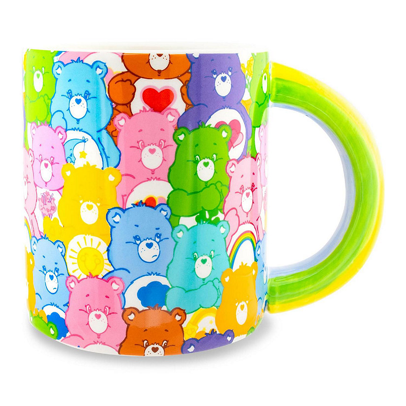 Care Bears Allover Print Ceramic Mug With Rainbow Handle  Holds 20 Ounces Image