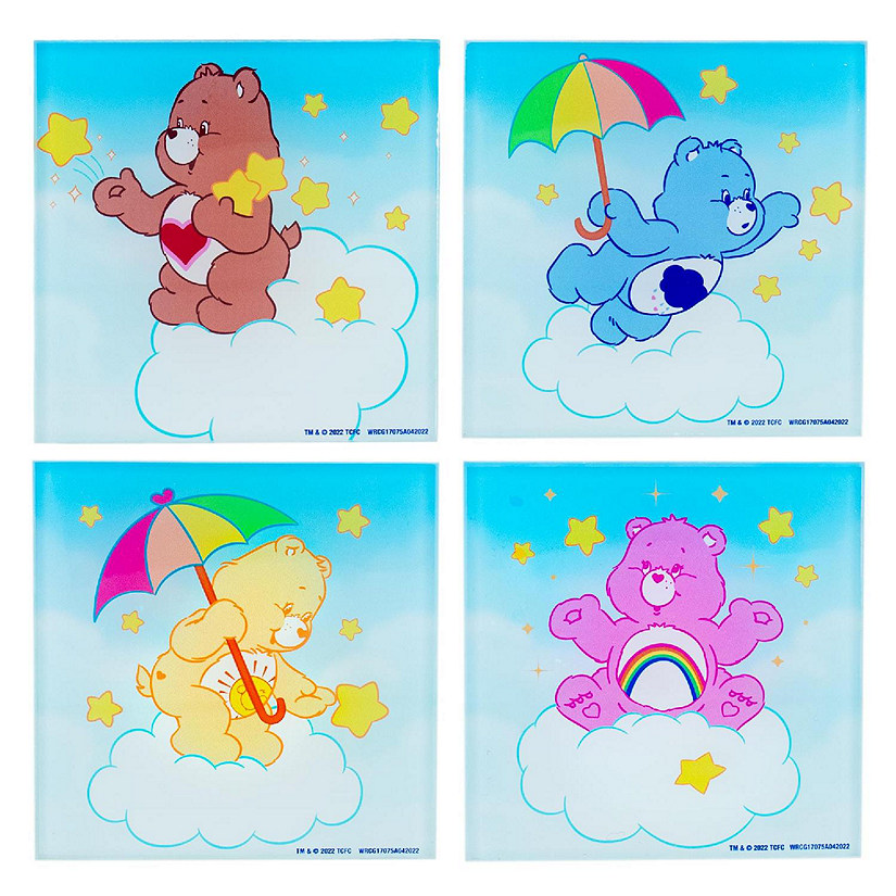 Care Bears Clouds Glass Coasters  Set of 4 Image