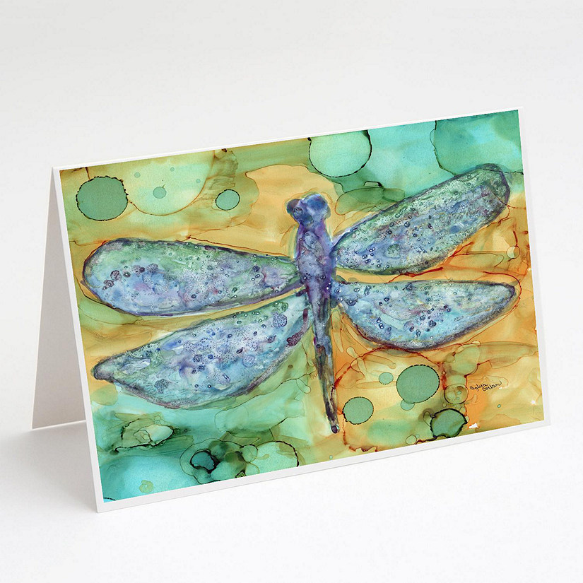 Caroline's Treasures Abstract Dragonfly Greeting Cards and Envelopes Pack of 8, 7 x 5, Insects Image