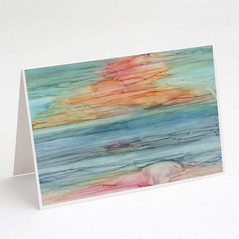 Caroline's Treasures Abstract Rainbow Greeting Cards and Envelopes Pack of 8, 7 x 5, Flowers Image