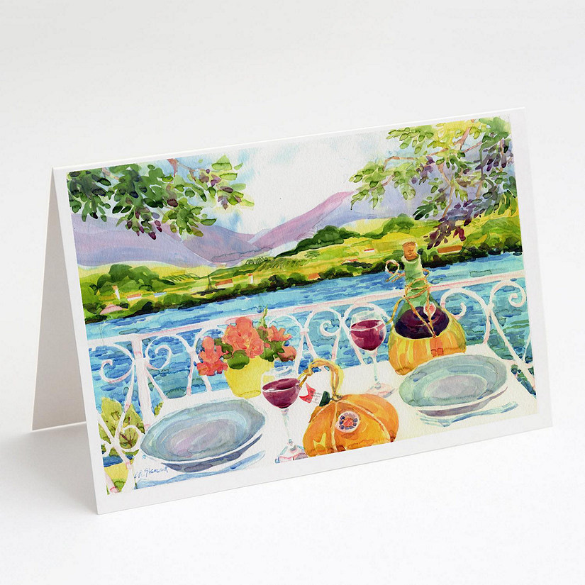 Caroline's Treasures Afternoon of Grape Delights Wine Greeting Cards and Envelopes Pack of 8, 7 x 5, Drink Image