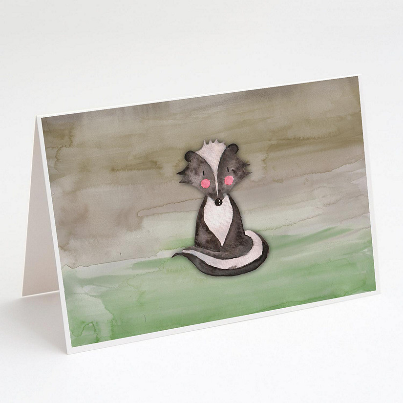 Caroline's Treasures Badger Watercolor Greeting Cards and Envelopes Pack of 8, 7 x 5, Wild Animals Image