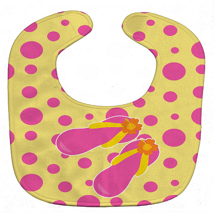 Caroline's Treasures Beach Pink Flip Flops Baby Bib, 10 x 13, Nautical Image