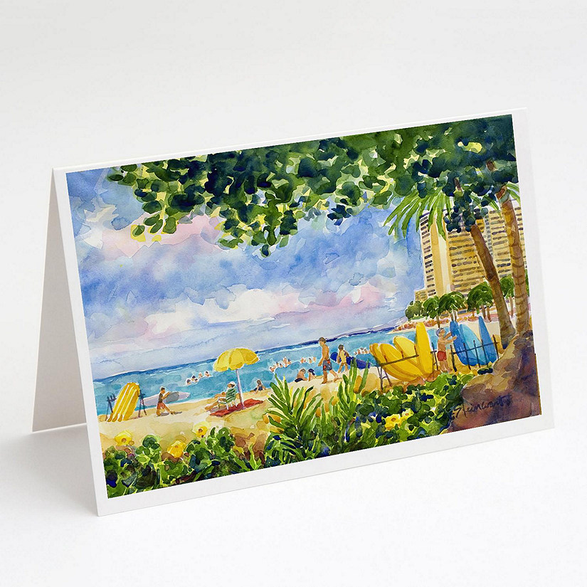 Caroline's Treasures Beach Resort view from the condo Greeting Cards and Envelopes Pack of 8, 7 x 5, Nautical Image