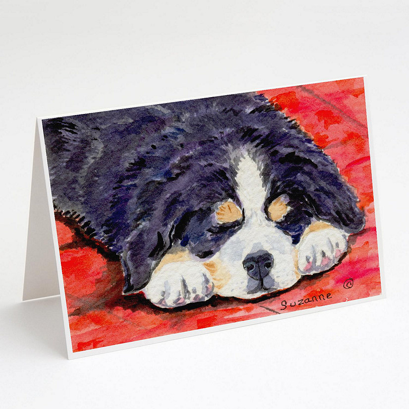 Caroline's Treasures Bernese Mountain Dog Greeting Cards and Envelopes Pack of 8, 7 x 5, Dogs Image