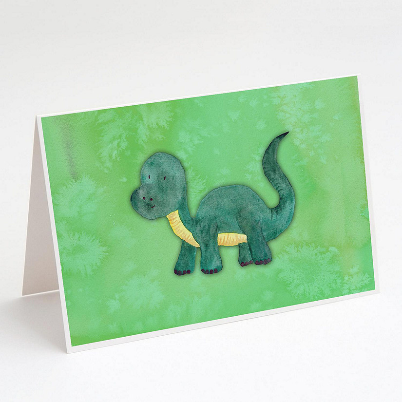 Caroline's Treasures Brontosaurus Watercolor Greeting Cards and Envelopes Pack of 8, 7 x 5, Image