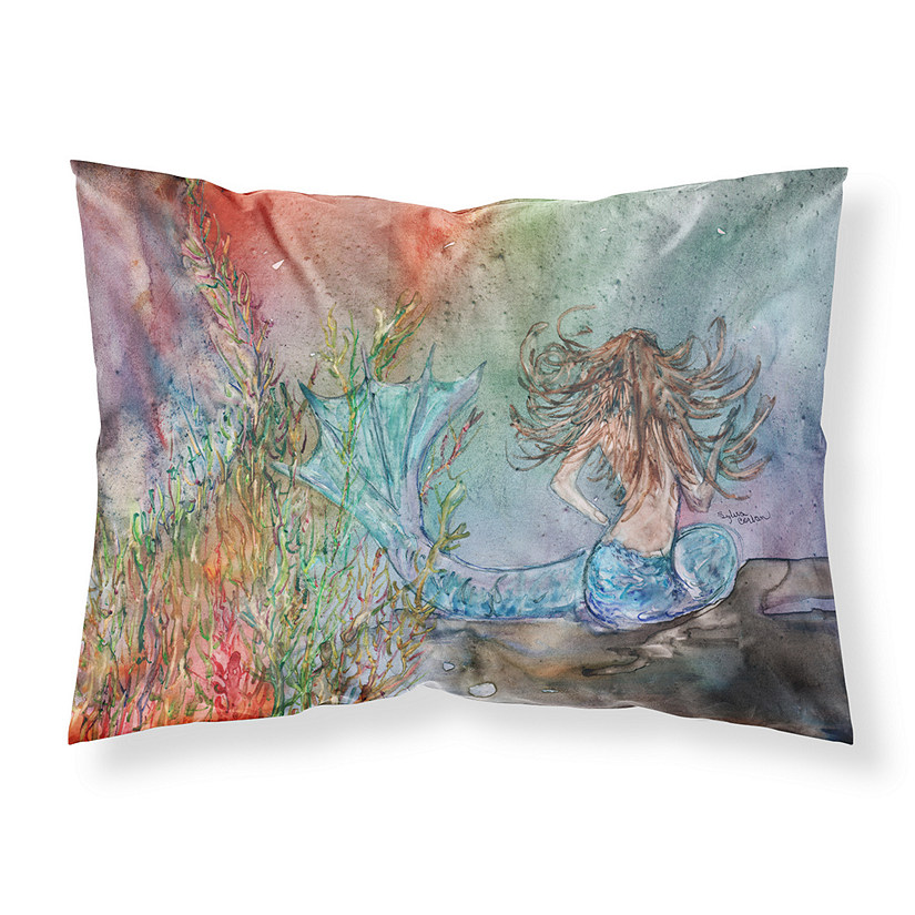 Caroline's Treasures Brunette Mermaid Water Fantasy Fabric Standard Pillowcase, 30 x 20.5, Fantasy Image