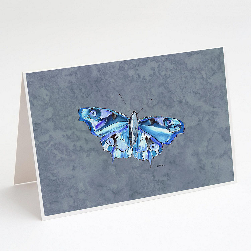 Caroline's Treasures Butterfly on Gray Greeting Cards and Envelopes Pack of 8, 7 x 5, Insects Image