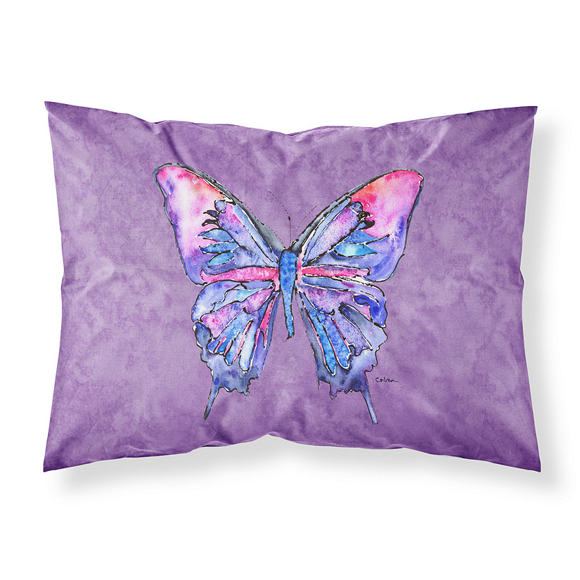 Caroline's Treasures Butterfly on Purple Fabric Standard Pillowcase, 30 x 20.5, Insects Image
