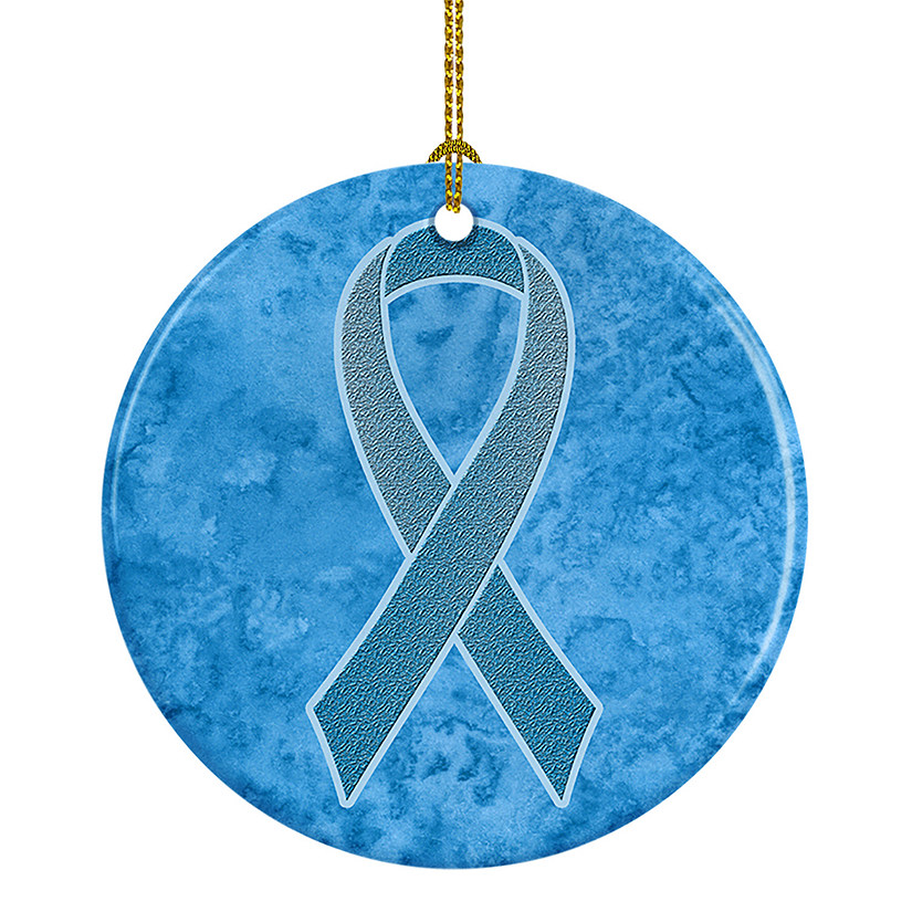 Caroline's Treasures, Ceramic Ornament, Blue Ribbon, Prostate Cancer Awareness, 2.8x2.8 Image