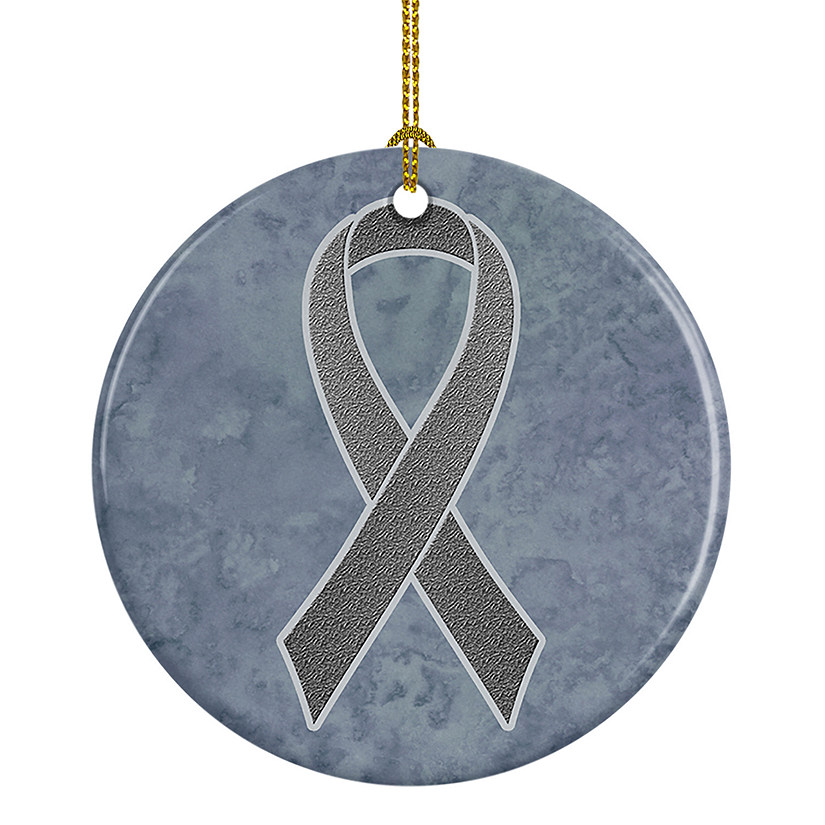 Caroline's Treasures, Ceramic Ornament, Grey Ribbon, Brain Cancer Awareness, 2.8x2.8 Image