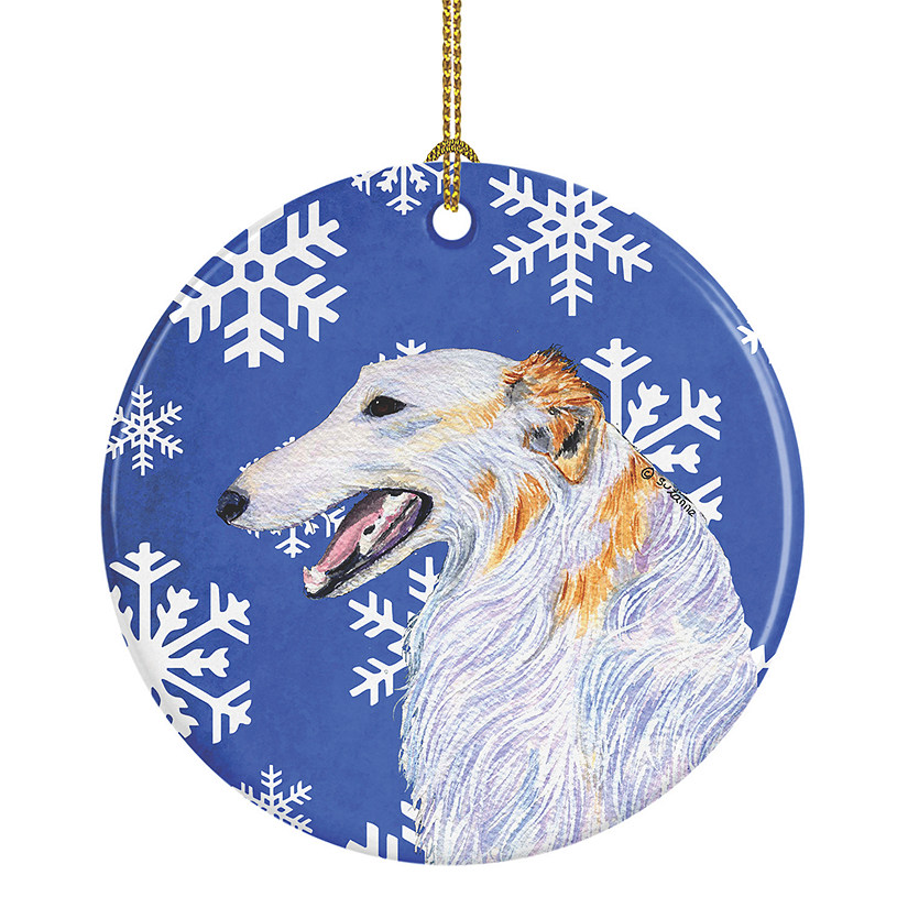 Caroline's Treasures, Christmas Ceramic Ornament, Dogs, Borzoi/Russian Wolfhound, 2.8x2.8 Image