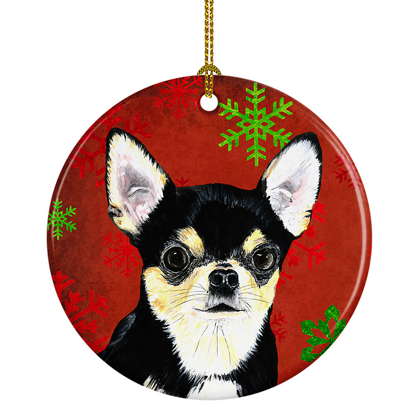 Caroline's Treasures, Christmas Ceramic Ornament, Dogs, Chihuahua, 2.8x2.8 Image
