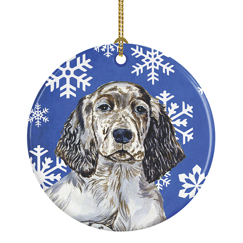 Caroline's Treasures, Christmas Ceramic Ornament, Dogs, English Setter, 2.8x2.8 Image