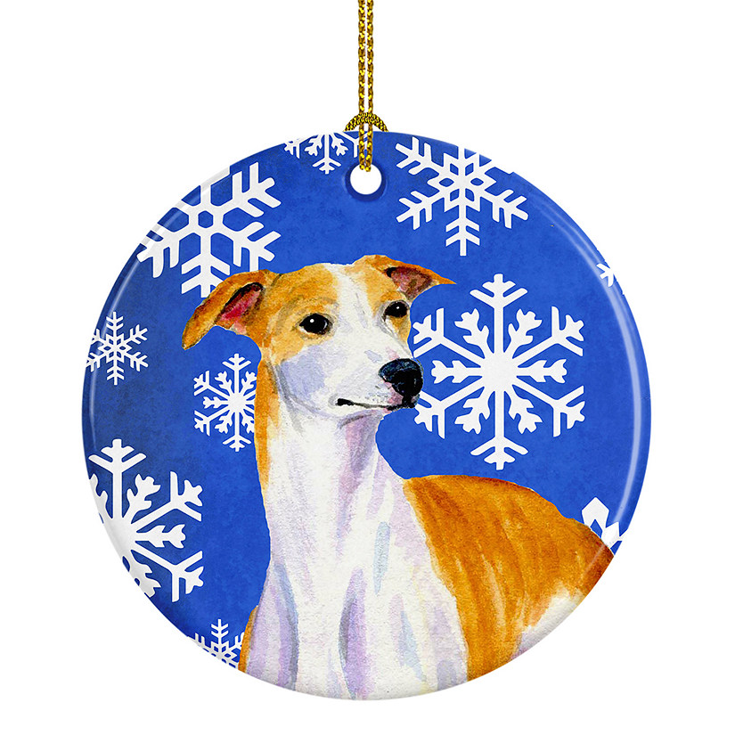 Caroline's Treasures, Christmas Ceramic Ornament, Dogs, Whippet, 2.8x2.8 Image