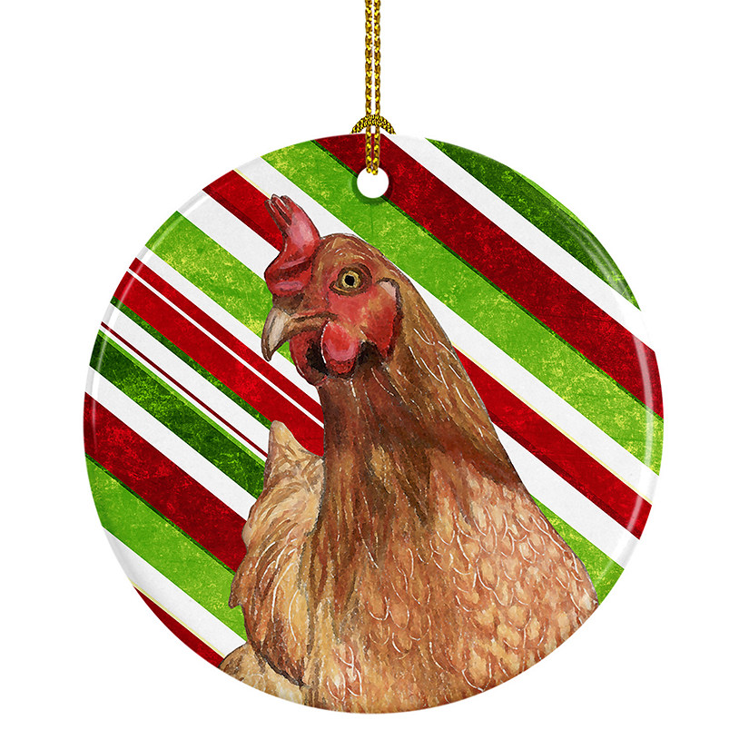 Caroline's Treasures, Christmas Ceramic Ornament, Farm Animals, Chicken, 2.8x2.8 Image