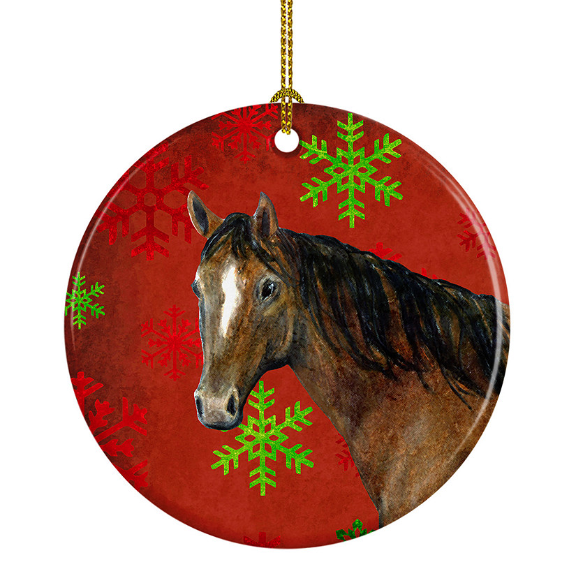 Caroline's Treasures, Christmas Ceramic Ornament, Farm Animals, Horse, 2.8x2.8 Image