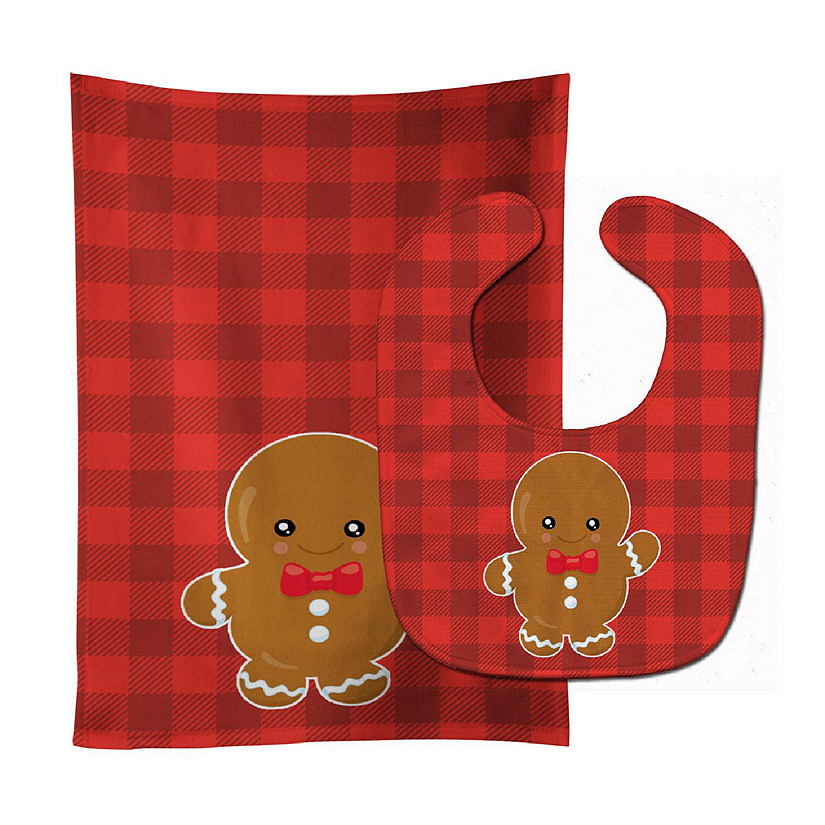 Caroline's Treasures Christmas, Christmas Gingerbread Boy Baby Bib & Burp Cloth, 11 x 18, Image
