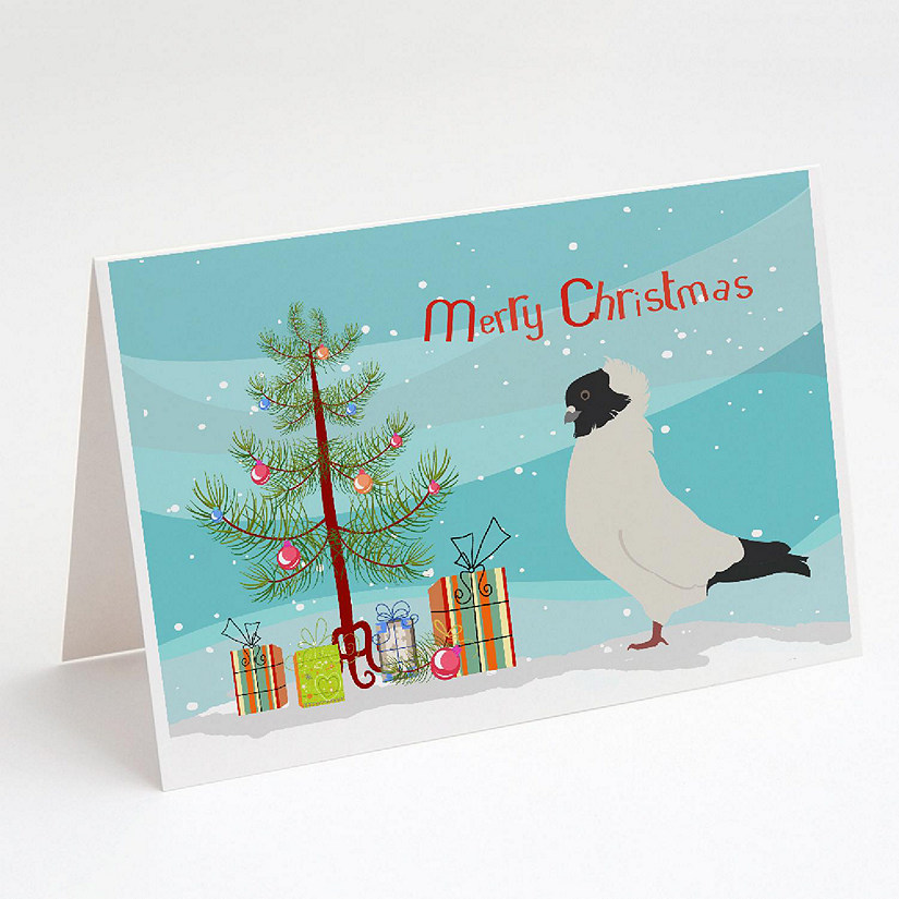 Caroline's Treasures Christmas, Nun Pigeon Christmas Greeting Cards and Envelopes Pack of 8, 7 x 5, Birds Image