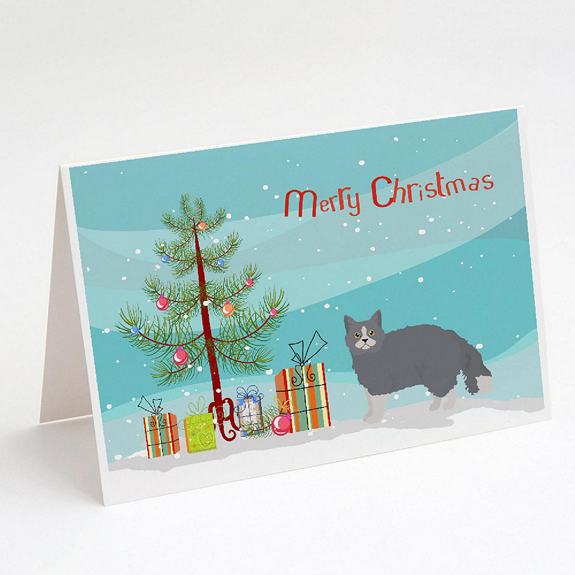 Caroline's Treasures Christmas, Selkirk Rex #1 Cat Merry Christmas Greeting Cards and Envelopes Pack of 8, 7 x 5, Cats Image